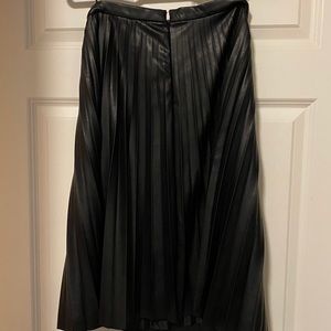 J. Crew faux-leather pleated midi skirt